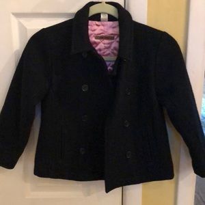 Girls black pea coat.